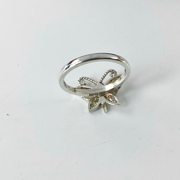 Vintage Sterling Silver Butterfly Ring Stamped C^A. - Picture 3 of 5